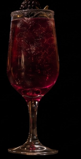 Dracula's Kiss: Tall, dark berry, crowned with blackberries.